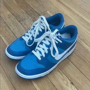 Nike Blue and White Low-Top Skate Sneakers